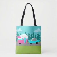 Retro Camper / Trailer All-Over Print Tote Bag