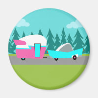 Retro Camper / Trailer and Car Magnet