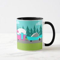 Retro Camper / Trailer and Car Mug