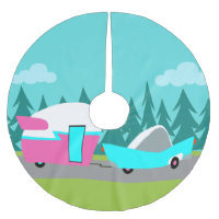 Retro Camper / Trailer and Car Tree Skirt