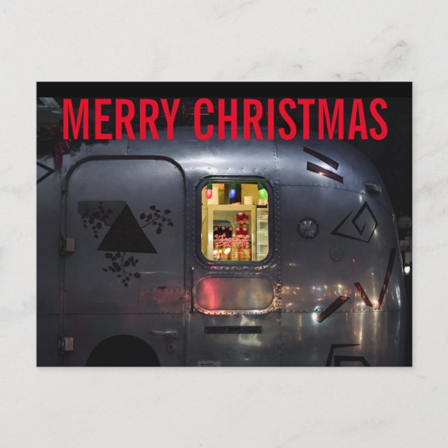 RETRO CAMPER TRAILER CHRISTMAS Postcards (Front)