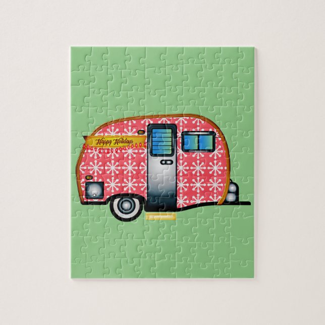 RETRO CAMPER TRAILER CHRISTMAS PUZZLE (Vertical)