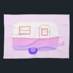 Retro Camper Trailer purple kitchen towel<br><div class="desc">Decorate your kitchen with this cool towel. Makes a great housewarming or anniversary gift! 
You can customise it and add text too.
Check my shop for lots more colours and patterns!</div>