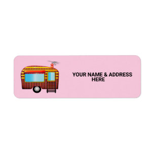 RETRO CAMPER TRAILER RETURN ADDRESS LABELS