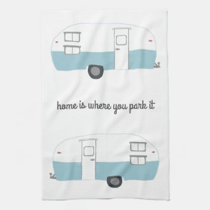 Retro Camper Trailer RV Motorhome Vanlife Tea Towel