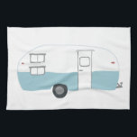 Retro Camper Trailer white kitchen towel<br><div class="desc">Decorate your kitchen with this cool towel. Makes a great housewarming or anniversary gift! 
You can customise it and add text too.
Check my shop for lots more colours and patterns!</div>