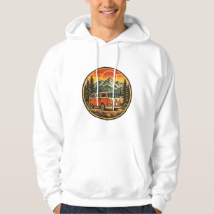 Retro Camper Van Mountain Road Trip T-Shirt Hoodie