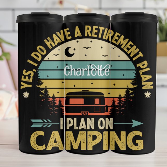 Retro Camper's Night Under Starry Sky Thermal Tumbler (Creator Uploaded)