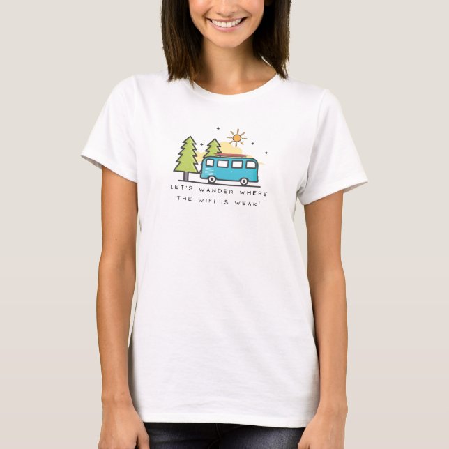 Retro Campervan - let's wander ... T-Shirt (Front)