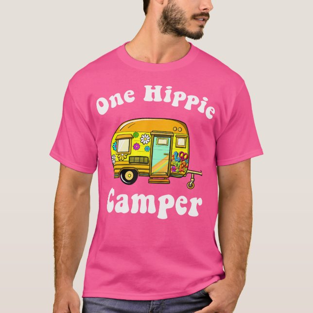 Retro Camping 60S 70S Funny Hippie Rv Camping T-Shirt (Front)