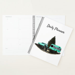 Retro Camping Car Trailer Daily Planner