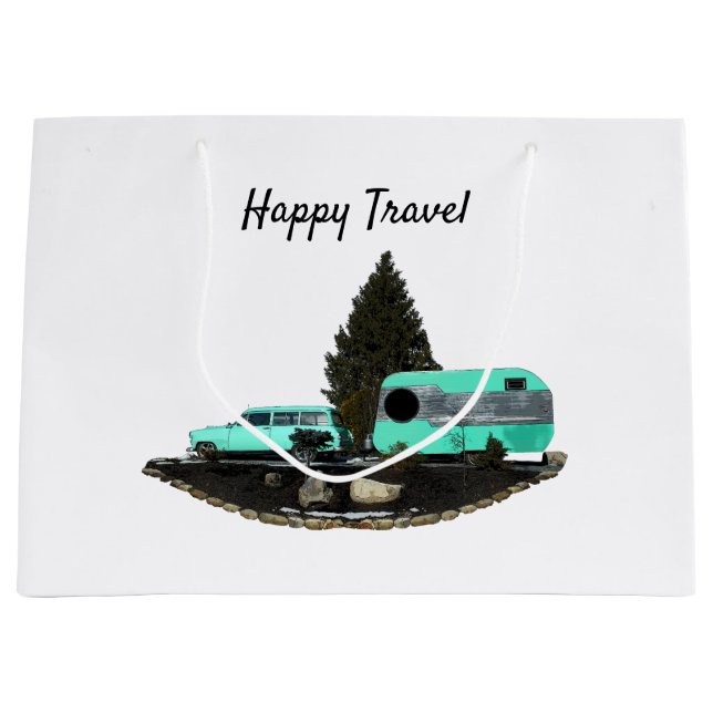 Retro Camping Car Trailer Gift Bag (Front)