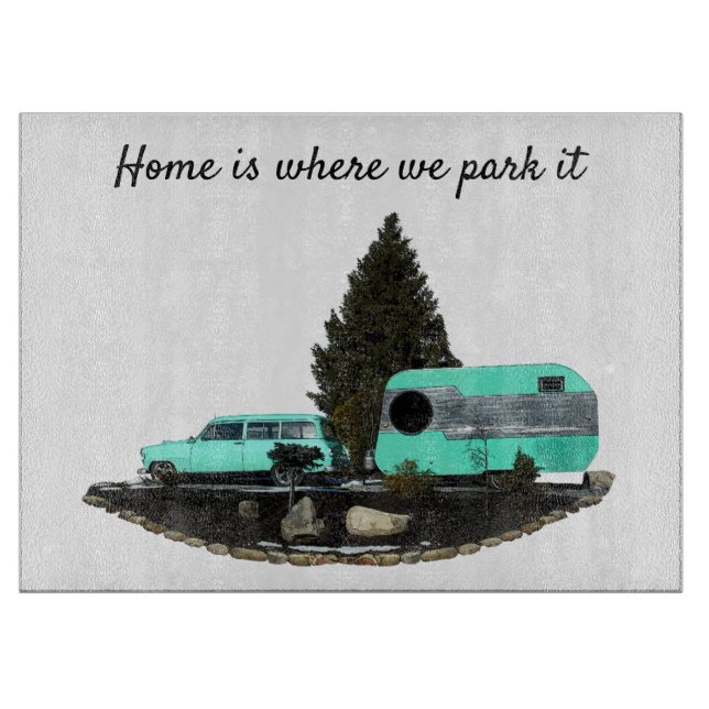Retro Camping Car Trailer Nomad Cutting Board (Front)