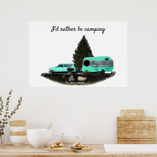 Retro Camping Car Trailer Nomad Poster