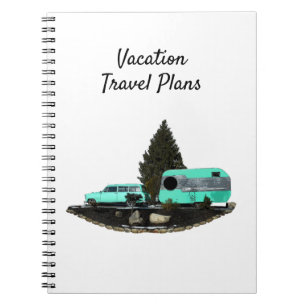 Retro Camping Car Trailer Spiral Notebook
