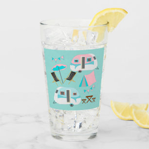 Retro Camping Caravan Tent Cute Glass