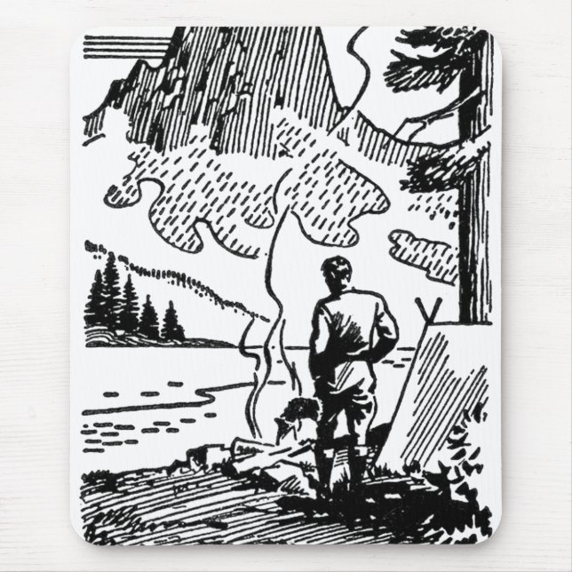 Retro Camping Mouse Mat (Front)