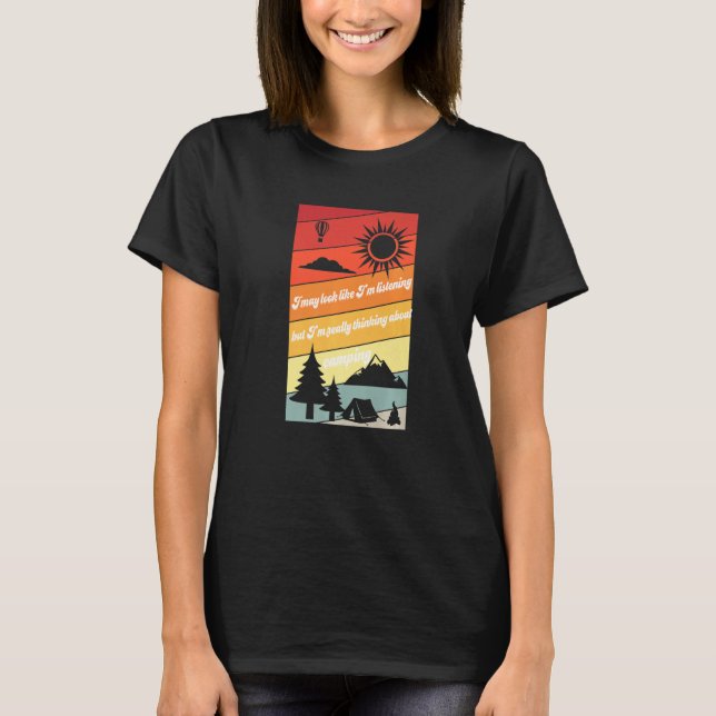 Retro Camping Stuff For Campers Rv Gear Funny Hiki T-Shirt (Front)