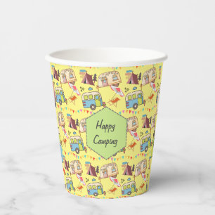 Retro Camping theme Paper Cups