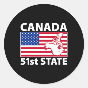 Retro Canada 51st State American Flag Trump 2025 M Classic Round Sticker