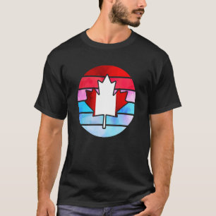 Retro Canada Maple Leaf Happy Canada Day T-Shirt