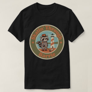 Retro Canadian Racoon Barrie Hockey T-Shirt