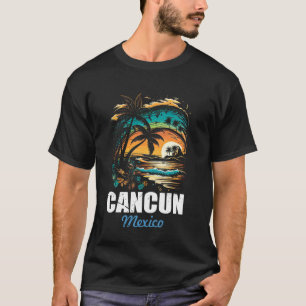 Retro Cancun Mexico Sunset Vintage Vacation Souven T-Shirt