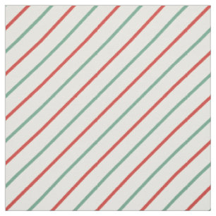 Retro Candy Cane Christmas Stripes Red Green Fabric