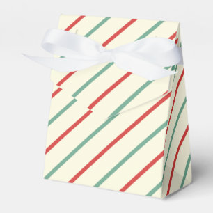 Retro Candy Cane Christmas Stripes Red Green Favour Box
