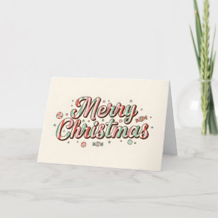 Retro Candy Color Kids Merry Christmas Holiday Card