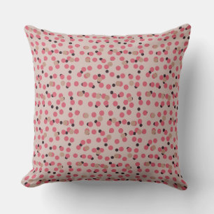 Retro Candy Floss Mid-Century Pink Dots Cushion