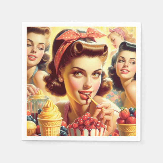 Retro Candy Girls Napkin (Front)