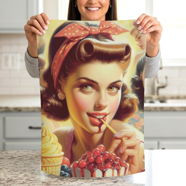 Retro Candy Girls Tea Towel (Creator Uploaded)