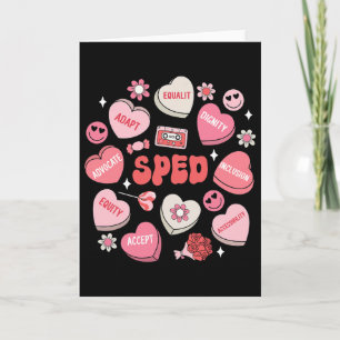 Retro Candy Heart Special Education Sped Teacher V Card