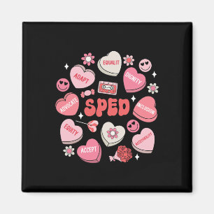 Retro Candy Heart Special Education Sped Teacher V Magnet