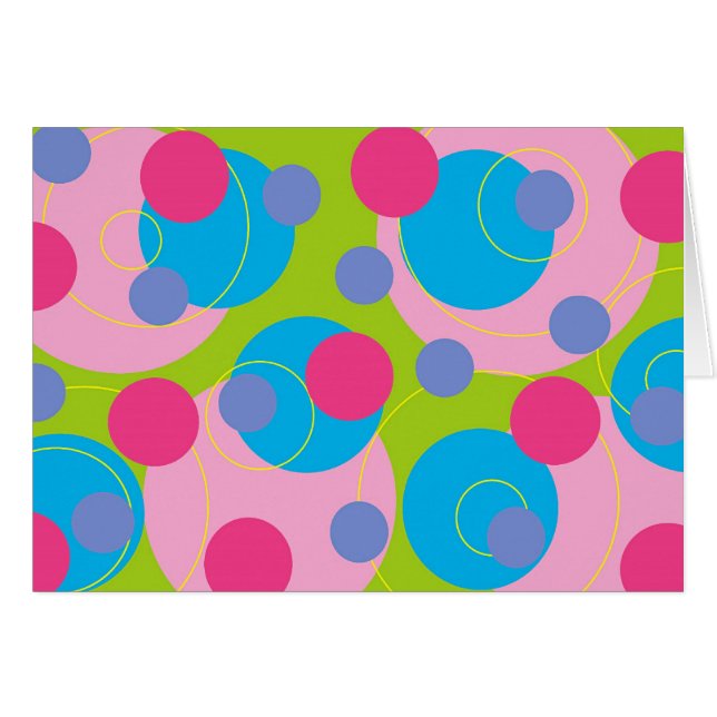 Retro Candy Pink Dots Funky Groovy Card (Front Horizontal)
