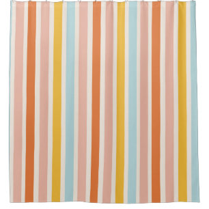 Retro Candy Stripes  Shower Curtain
