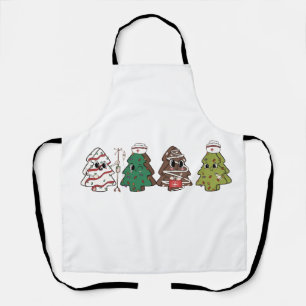 Retro Candy Tree Christmas Pink Bow Coquette  Apron