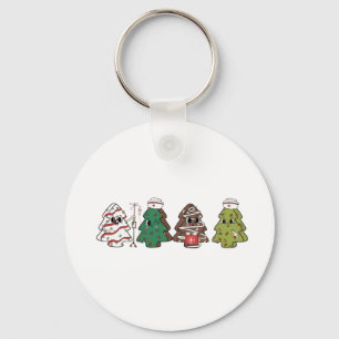 Retro Candy Tree Christmas Pink Bow Coquette Key Ring