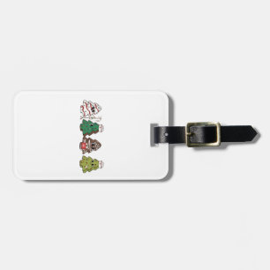 Retro Candy Tree Christmas Pink Bow Coquette  Luggage Tag