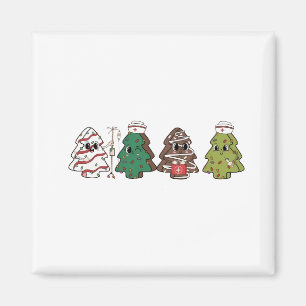Retro Candy Tree Christmas Pink Bow Coquette Magnet