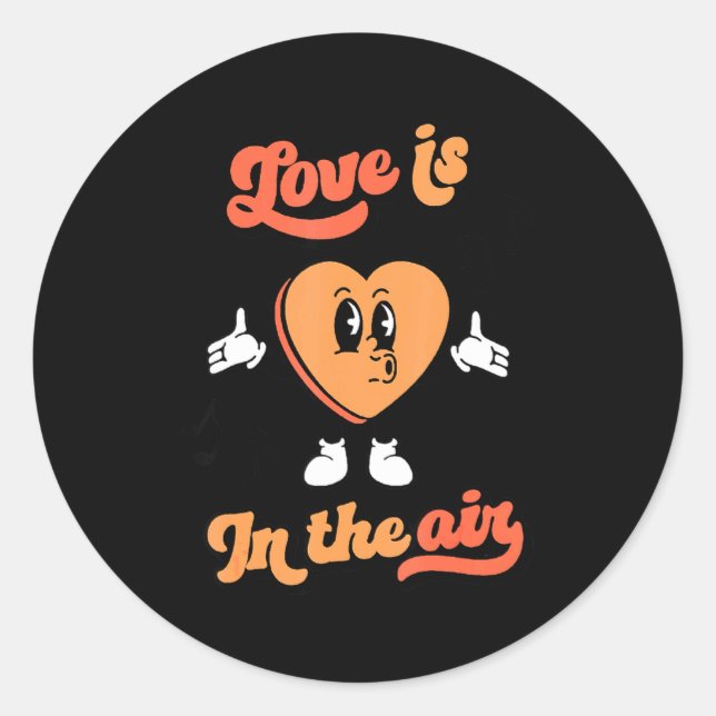 Retro Candy Valentines Day Heart Hipe Music Lov  Classic Round Sticker (Front)