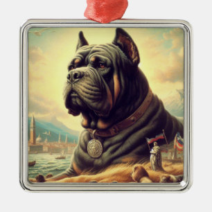 Retro Cane Corso Painting Metal Tree Decoration