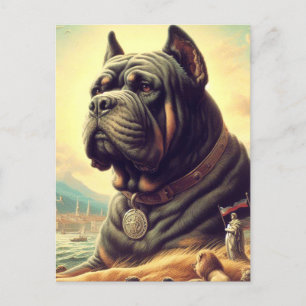 Retro Cane Corso Painting Postcard