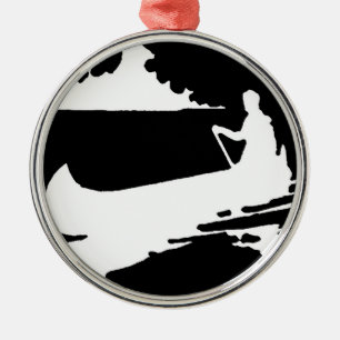 Retro Canoe Silhouette Metal Tree Decoration