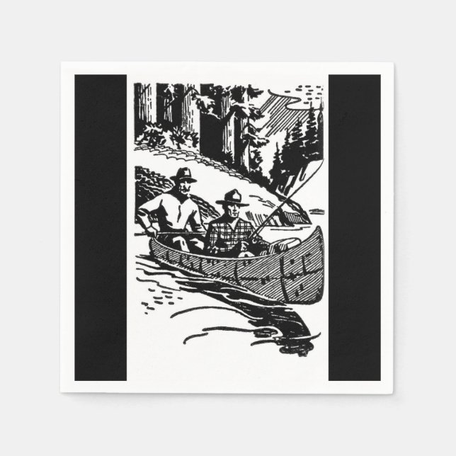 Retro Canoeing Napkin (Front)