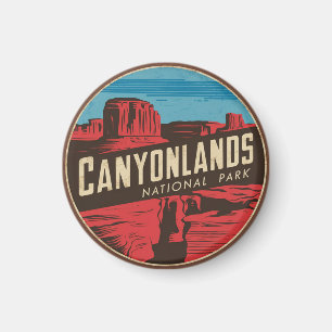 Retro Canyonlands National Park Travel Emblem Magnet