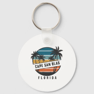 Retro Cape San Blas Florida Surfboard Surfing Key Ring