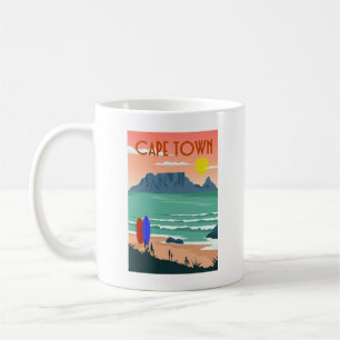 Retro Cape Town South Africa Table Mountain Art Coffee Mug