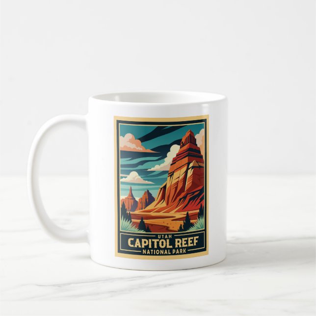 Retro Capitol Reef National Park Coffee Mug (Left)